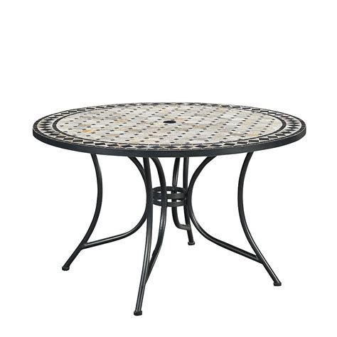 Homestyles Marble Top Round Outdoor Dining Table The Home Depot Canada