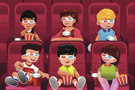 Friends Watching Movie Illustrations Royalty Free Vector Graphics