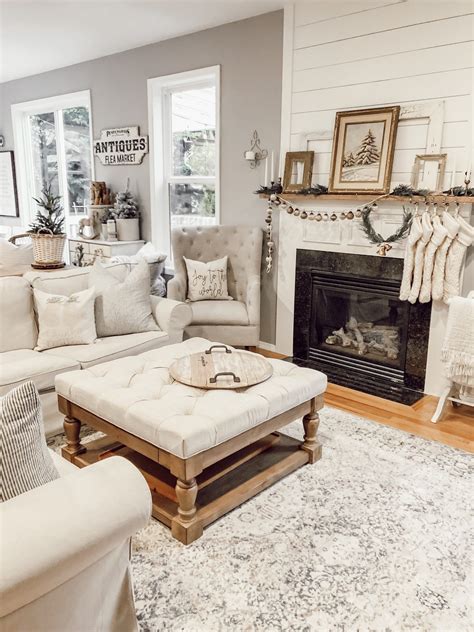 A Cozy White Cottage Christmas Living Room Tour Cozy White Cottage