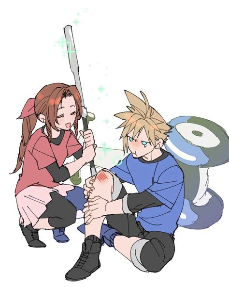 Cloud Strife And Aerith Gainsborough Final Fantasy And 3 More Drawn
