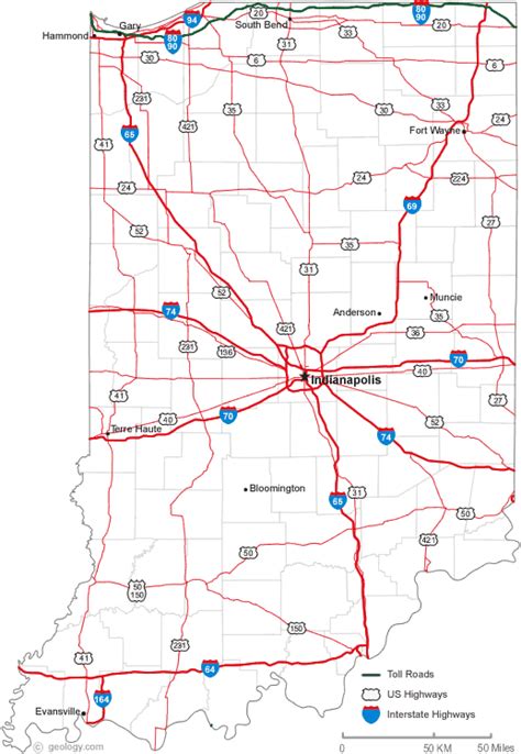 Indiana Map With Cities