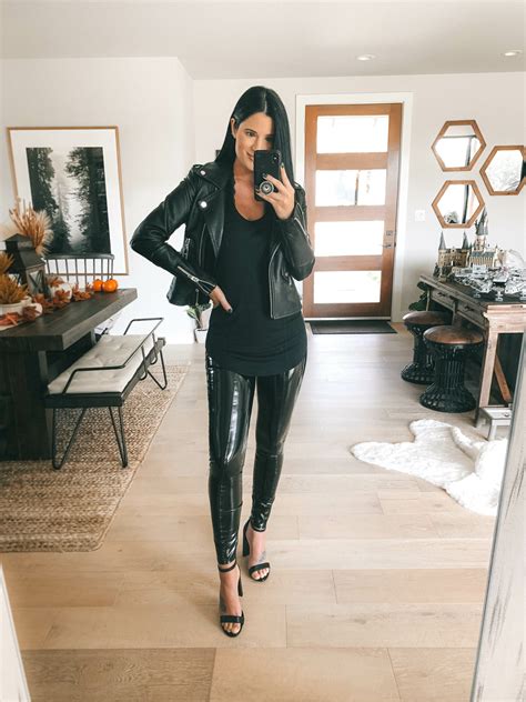 shiny leather pants outfit