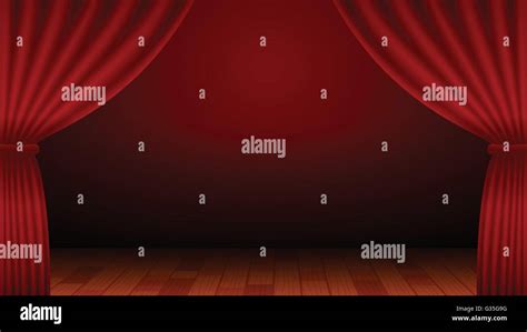 Red Curtain Stage Entertainment Theater Background Stock Vector