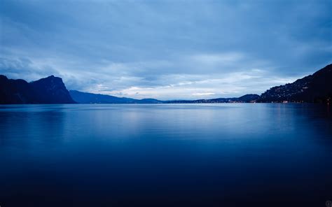 Landscape Photography Lake Blue Water Switzerland City Lights