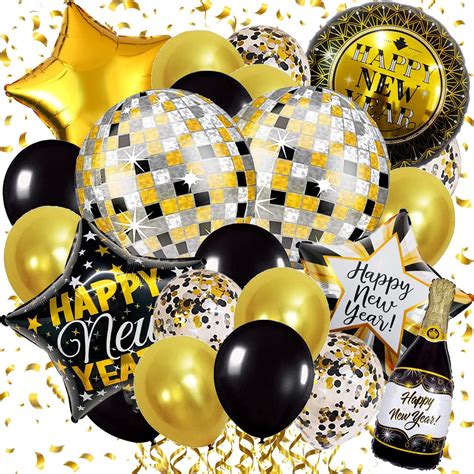 Happy New Year Balloons Sets New Years Eve Foil Latex