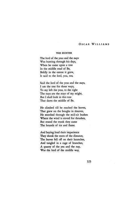 The Hunter By Oscar Williams Poetry Magazine