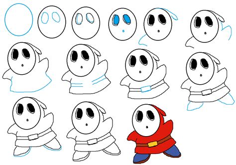 How To Draw Shy Guy Super Mario Drawing Easy Drawing Step By Step