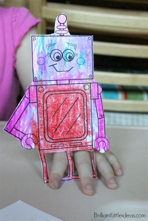 Quick And Easy Printable Craft For Kids 4 Robot Finger Puppets Are A