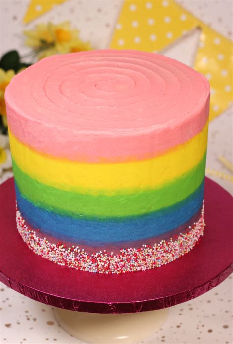 Rainbow Buttercream Cake Cakey Goodness