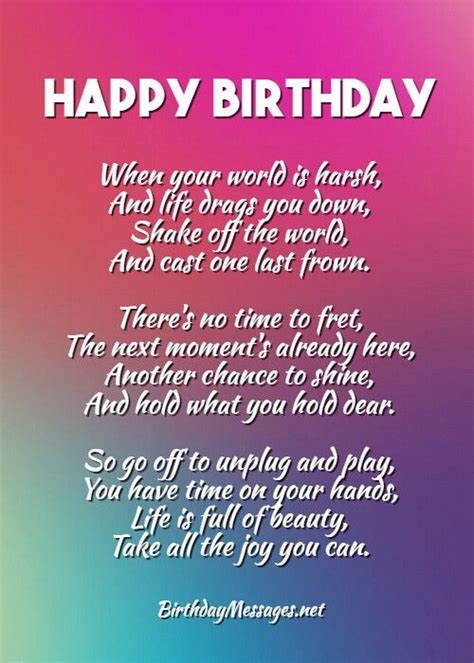 Inspirational Birthday Poems Uplifting Poems For Birthdays Birthday Poems Inspirational