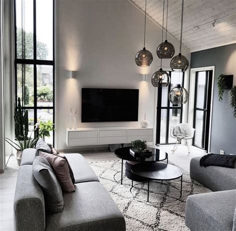 grey , black and white living room | Beautiful living rooms decor