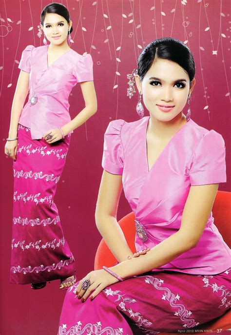 Myanmar Popular Model Aye Myat Thus Myanmar Fashion Dress