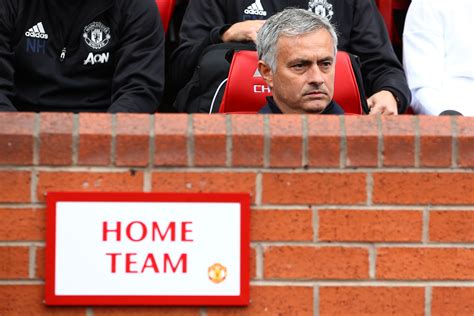 Jose Mourinho Seated In The Manutd Dugout At Old Trafford Marcus Rashford Match Highlights