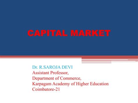 Capital Market Ppt