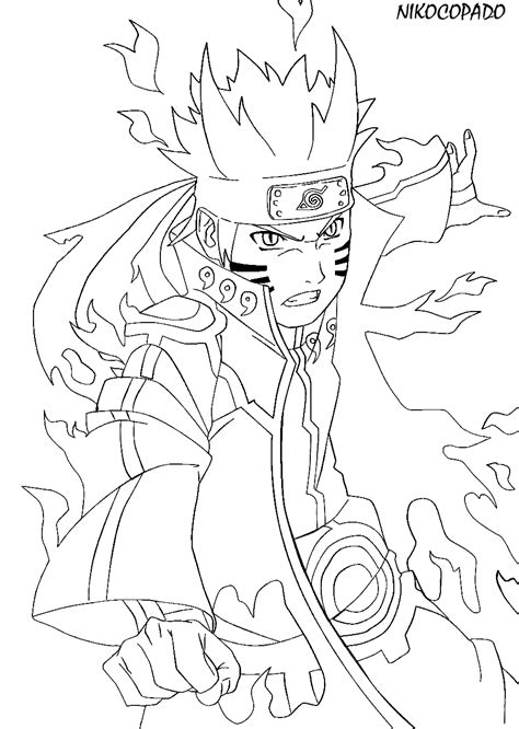 Naruto With Kurama Coloring Pages Coloring Pages