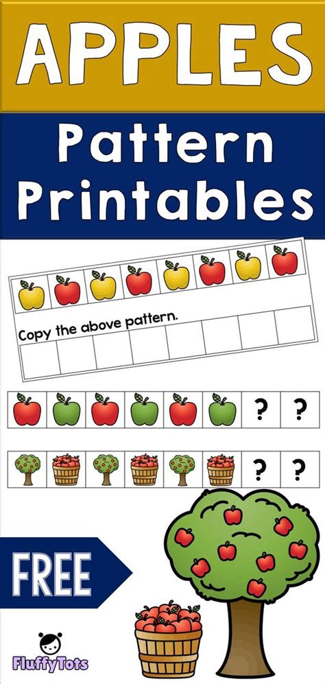 Apple Patterns Printables Free 4 Abab Patterns Math Activities