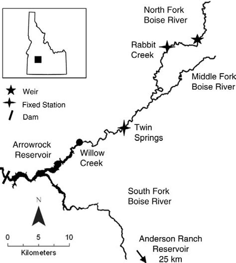 —map Of The Boise River Basin Idaho Showing The