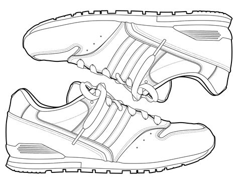 Running Shoe Coloring Page Good Piece Chronicle Photo Exhibition