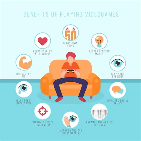 Lista Visual De Los Beneficios De Jugar Videojuegos Vector Gratis