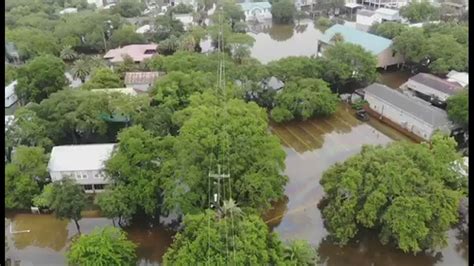 Drone Footage Shows Flooding In Grand Isle From Tropical Storm