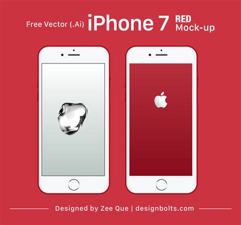 Place iphone app ui design on smart layers 2. Free Vector Apple iPhone 7 RED Mock-up In Ai & EPS Format ...