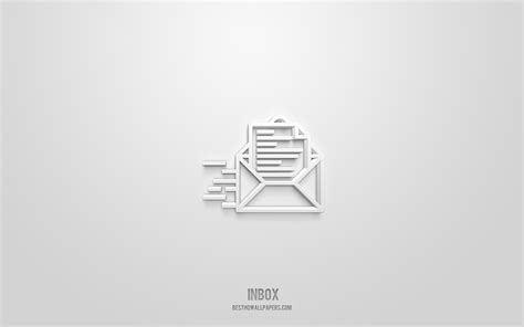 Download Wallpapers Inbox 3d Icon White Background 3d Symbols Inbox