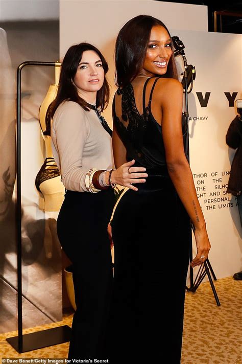 Victorias Secret Angel Jasmine Tookes Wows In Black Slip Dress At