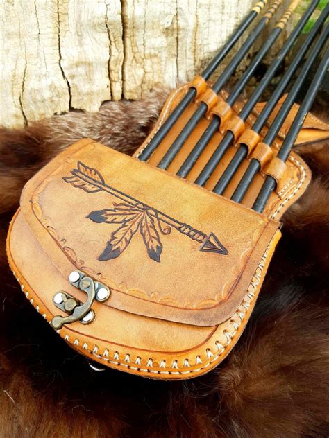 Real Leather Side Quiver Archery Etsy