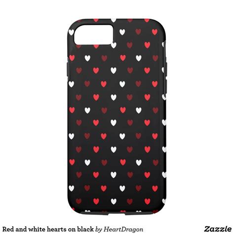 Red And White Hearts On Black Case Mate Iphone Case