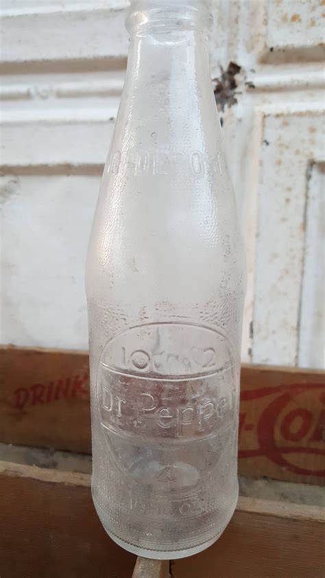 Rare Vintage 10 2 4 Dr Pepper Bottle Clear And Embossed Etsy