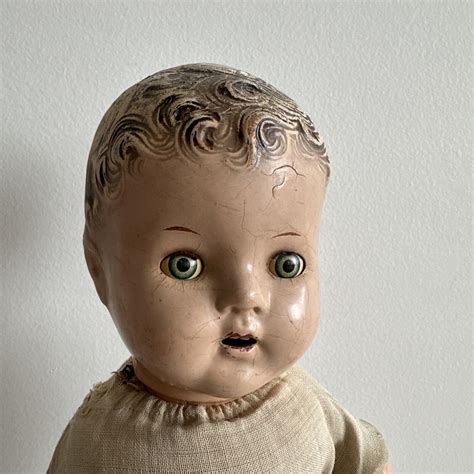 Vintage Composition 19” Mama Doll Cloth Body Sleepy Eyes Open Mouth