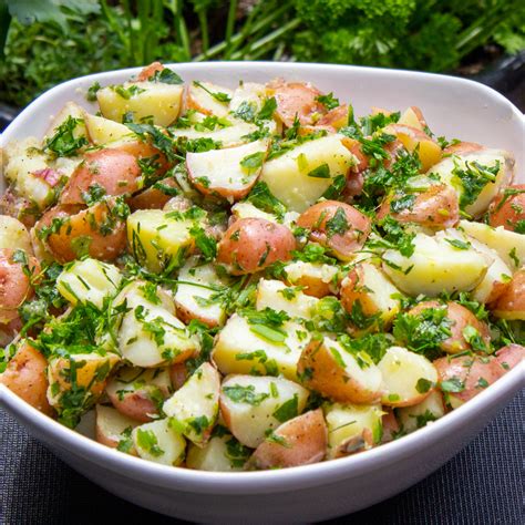Best Herbed Potato Salad No Mayo No Eggs Two Kooks In The Kitchen