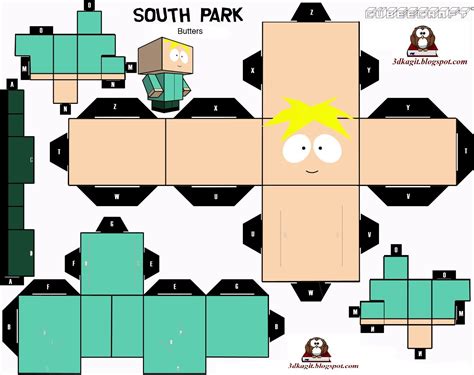 South Park Karakterleri CubeCraft Oyuncakları Paper toys Paper toys template South park