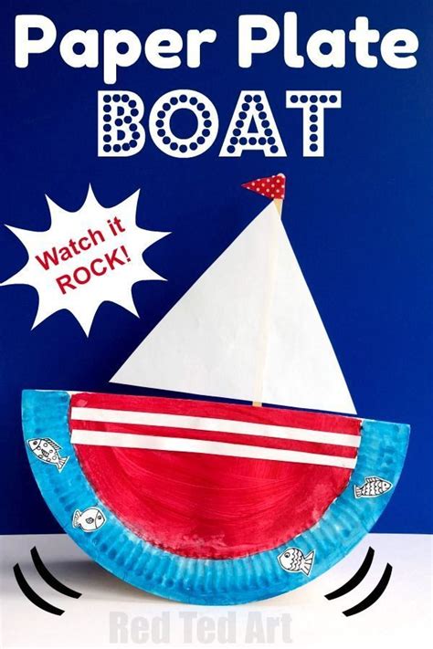 Rocking Paper Plate Boat Red Ted Art Make Crafting With Kids Easy
