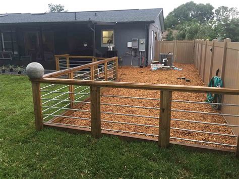 What is a dog kennel run. split-Fencing-For-Dog-Runs-rail-fence-for-dogrun-trufence ...