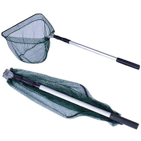 Portable Telescopic Fishing Net Folding 3 Section Aluminum Handle