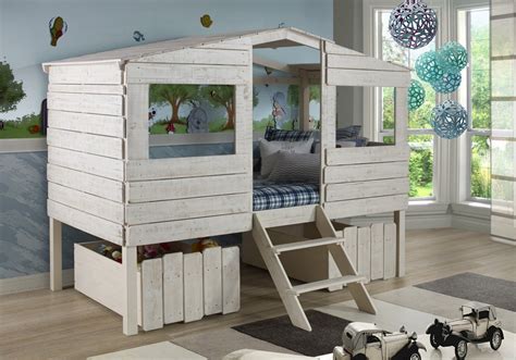 Twin Tree House Loft Bed For Kids Petagadget