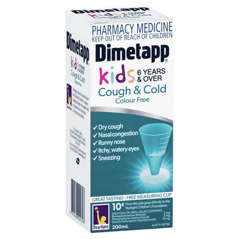 Dimetapp Kids 6 Years And Over Cough And Cold Colour Free 200ml Discount