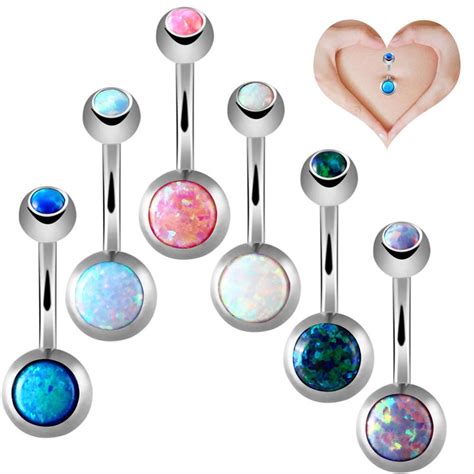 Pixnor Double Jeweled Crystal Gem Belly Button Navel Rings Body