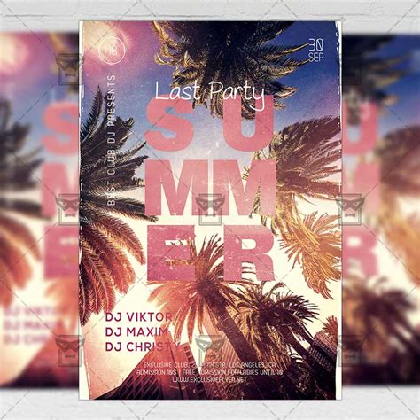 Last Summer Party Flyer Seasonal A5 Template Exclsiveflyer Free