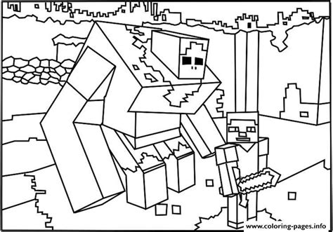 Minecraft Iron Golem Coloring Pages Sketch Coloring Page