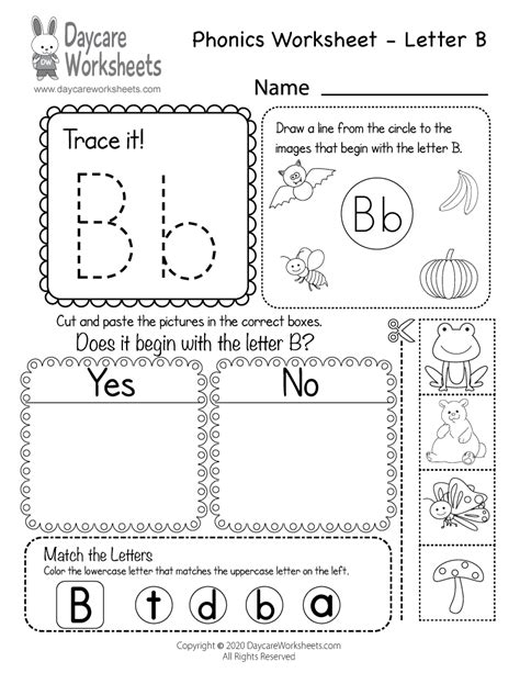 Letter B Cut And Paste Worksheet