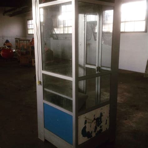1960s Vintage Mid Century Aluminum Corner Phone Booth Obnoxious Antiques