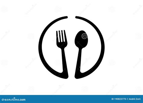Restaurant Spoon And Fork Logo Royalty Free Stock Photography