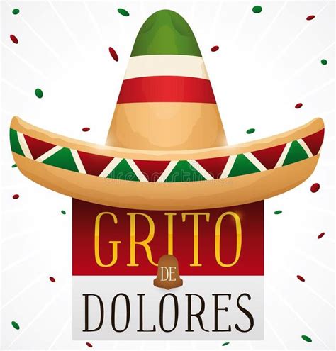 a mexican sombrero with the words grito de dolores on it