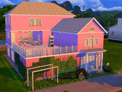 Sims 4 Big Pink House No Cc Sims 4 Best Sims Pink Houses