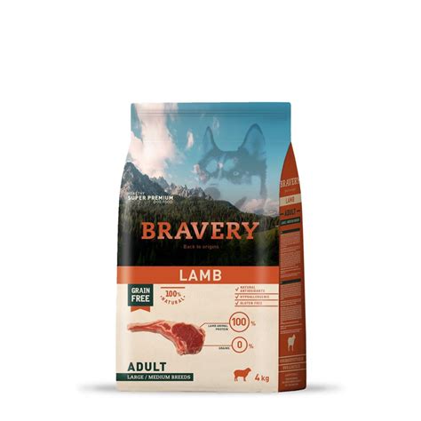 Bravery Lamb Grain Free Adult Largemedium Dog Food 4kg