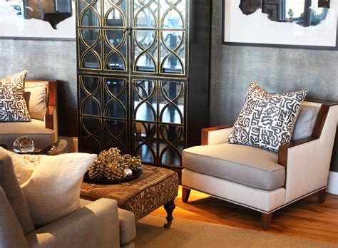 Modern elegant living room wallpaper beside the fireplace. Eye For Design: Decorate With Silver For Stunning ...