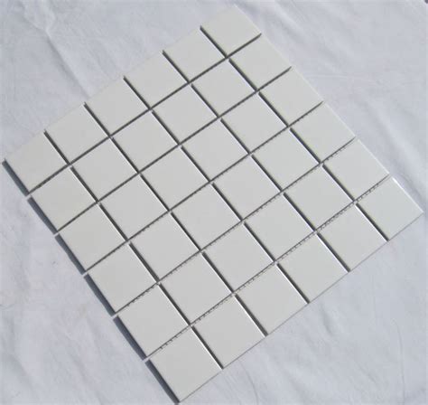 Glazed Porcelain White Mosaic Tiles Wall 48mm Ceramic Tile Brick