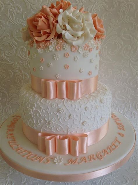 Peaches And Cream Wedding Cake Decorated Cake By Cakesdecor